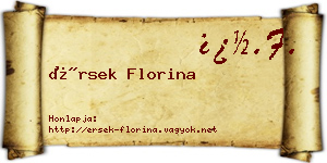 Érsek Florina névjegykártya
